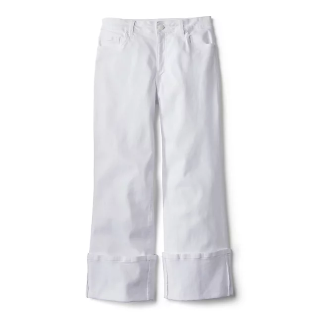 Orvis Kut From The Kloth® Charlotte High-Rise Wide-Leg Cuffed Jeans WHITE