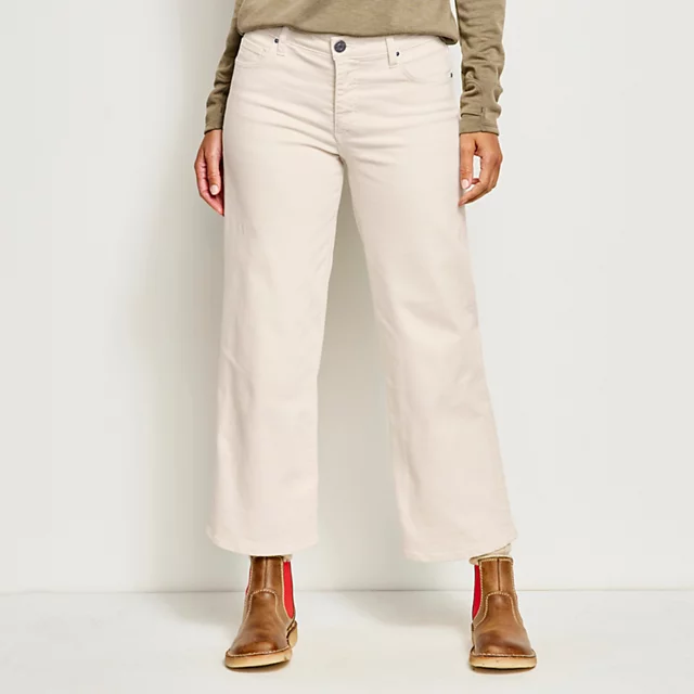 orvis Kut from the Kloth® Charlotte Wide-Leg Cropped Jeans ECRU ORVIS-EXCLUSIVE