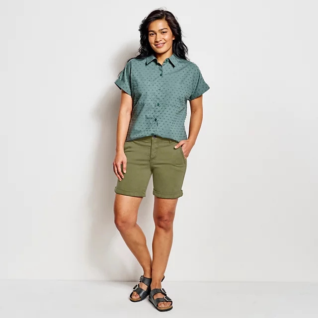 Orvis Kut From The Kloth® Stretch Twill Catherine Boyfriend 7" Shorts LODEN