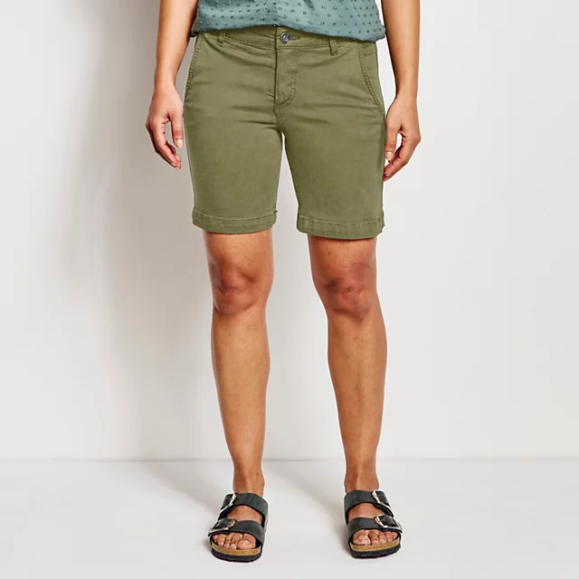 orvis Kut from the Kloth® Stretch Twill Catherine Boyfriend 7" Shorts LODEN