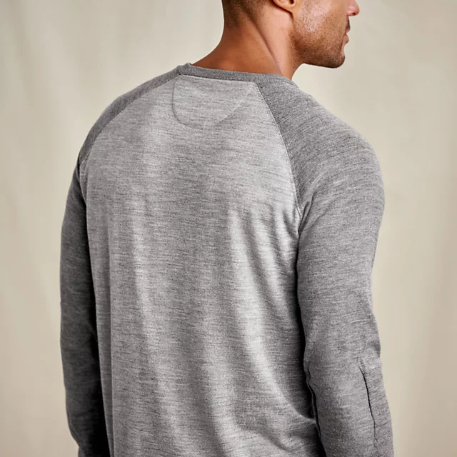 Orvis Lightweight Merino Crewneck Sweater DARK GREY/LIGHT GREY COLORBLOCK