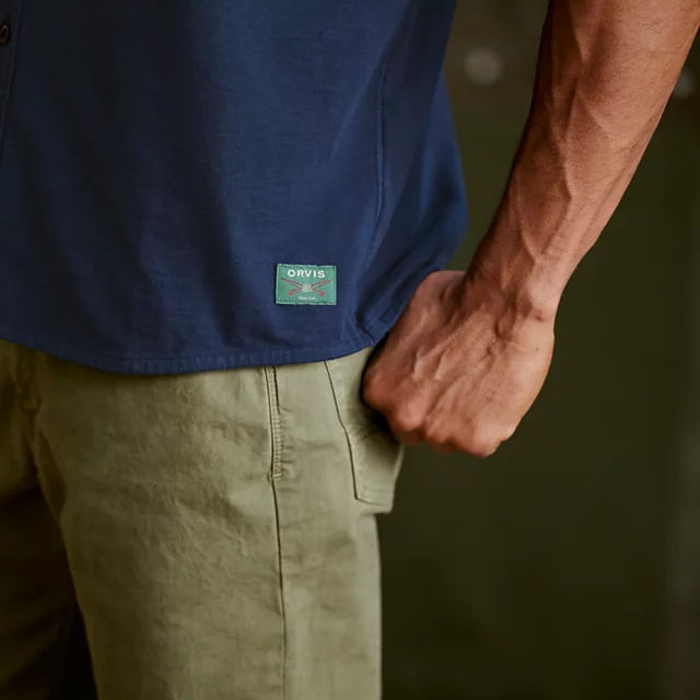 Orvis Men’s Bromley Knit Button-Down Short-Sleeve Shirt TRUE NAVY