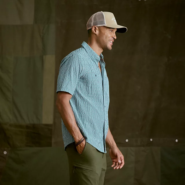 Orvis Men’s Clearwater Short-Sleeve Shirt PEACOCK/SNOW