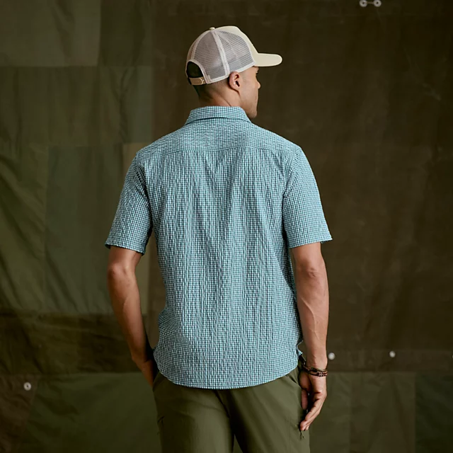 Orvis Men’s Clearwater Short-Sleeve Shirt PEACOCK/SNOW