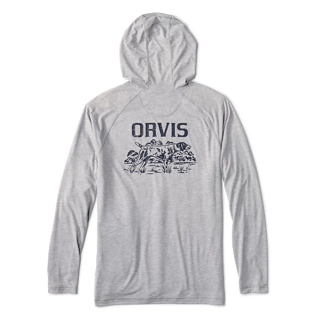 orvis Men's DriCast™ Graphic Hoodie LIGHT GREY HEATHER