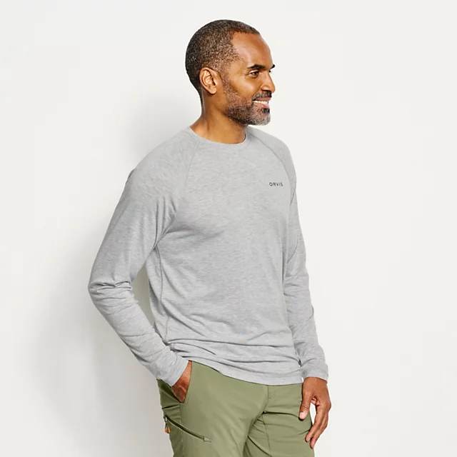 Orvis Men’s DriCast™ Long-Sleeve Crew LIGHT GREY HEATHER