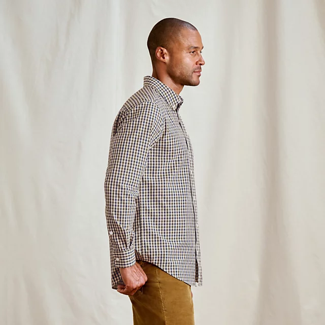 Orvis Men’s Heritage Poplin Long-Sleeve Shirt TRUE NAVY/IVY