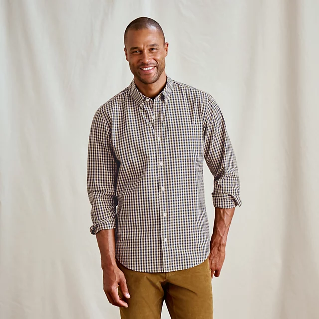 orvis Men’s Heritage Poplin Long-Sleeve Shirt TRUE NAVY/IVY