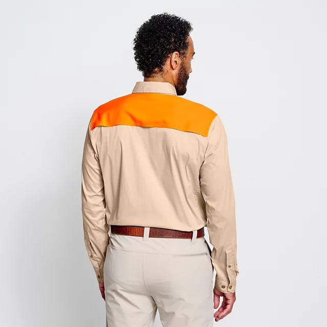 Orvis Men’s Left-Hand Long-Sleeve Featherweight Shooting Shirt BLAZE SAND