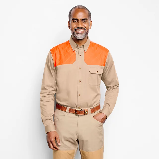 Orvis Men’s Long-Sleeve Midweight Shooting Shirt SAND/BLAZE