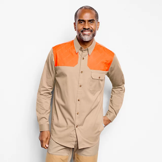 orvis Men’s Long-Sleeve Midweight Shooting Shirt SAND/BLAZE