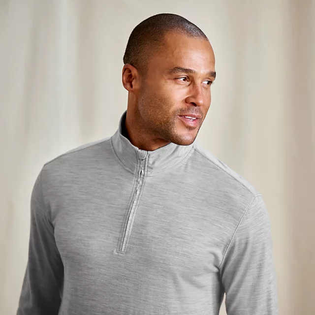 Orvis Men’s Outbound Merino 1/4-Zip STONE GREY HEATHER