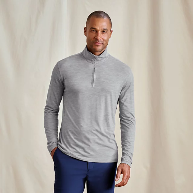 orvis Men’s Outbound Merino 1/4-Zip STONE GREY HEATHER