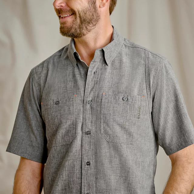 Orvis Men’s Tech Chambray Short-Sleeve Work Shirt MOSS