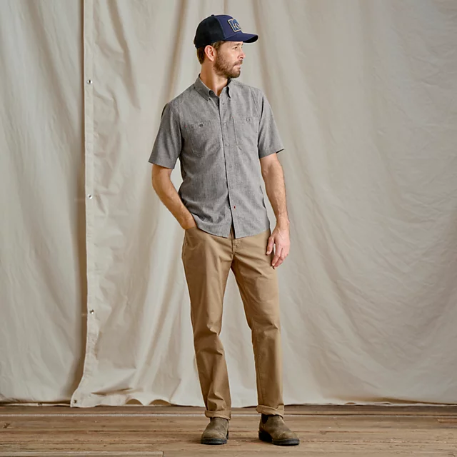 Orvis Men’s Tech Chambray Short-Sleeve Work Shirt MOSS