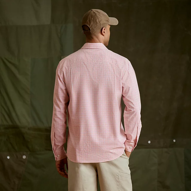 Orvis Men’s Ultralight Comfort Stretch Long-Sleeve Shirt RED CLAY/WHITE