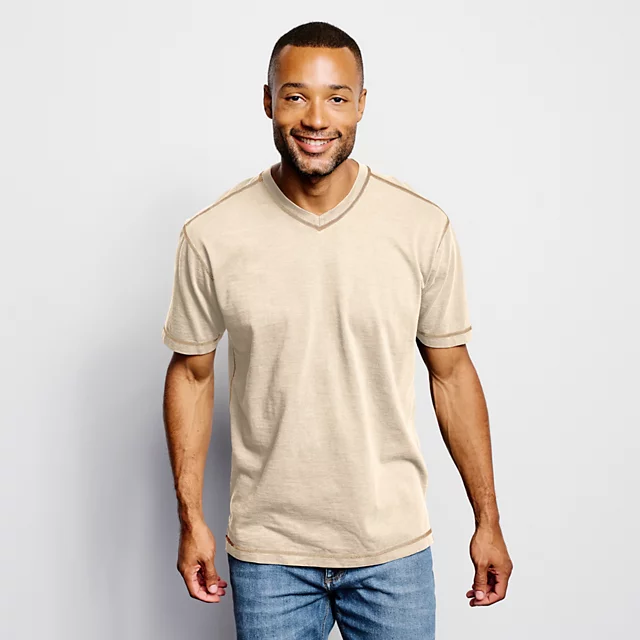 Orvis Montana Morning® Short-Sleeve High V-Neck T-Shirt CREAM