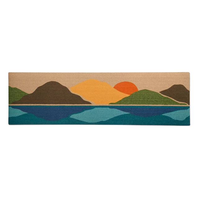 orvis Neighburly Printed Doormat 2' x 6' MOUNTAIN SUN