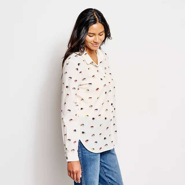 Orvis Orvis + Barbour® Safari Shirt CLOUD/FLIES PRINT