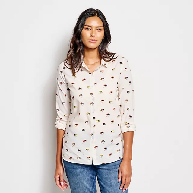 Orvis Orvis + Barbour® Safari Shirt CLOUD/FLIES PRINT