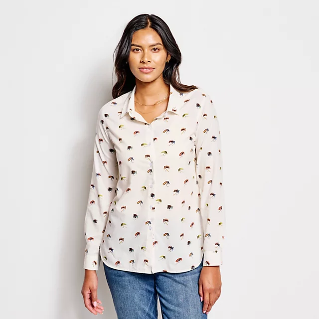 Orvis Orvis + Barbour® Safari Shirt CLOUD/FLIES PRINT