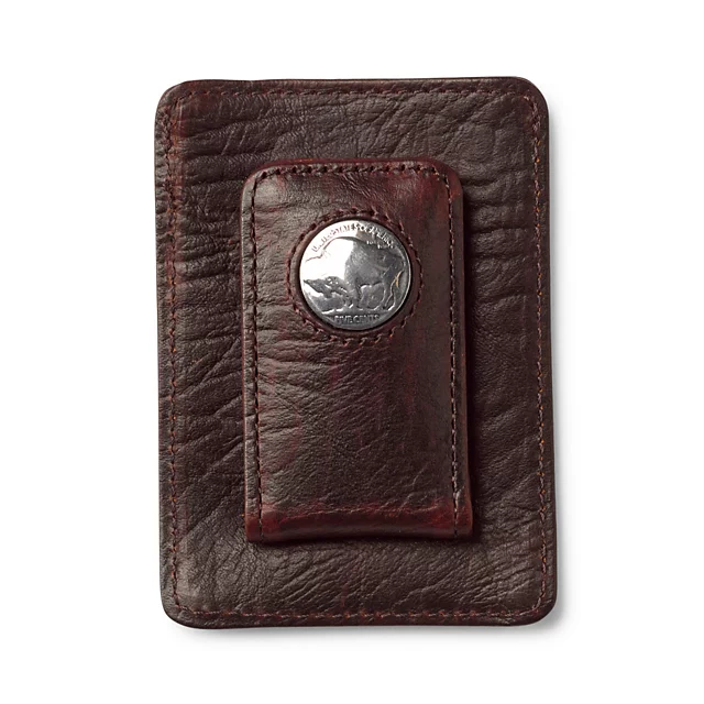 orvis Bison Buffalo-Nickel Money Clip BROWN