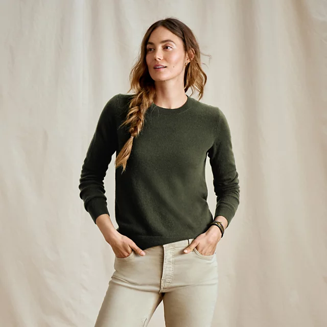 orvis Cashmere Crew Sweater IVY