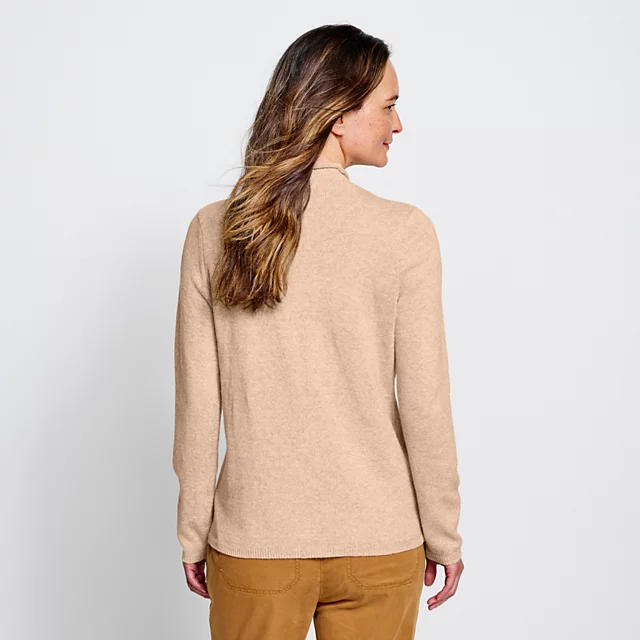 Orvis Classic Mockneck Sweater DARK VICUNA/EMBER