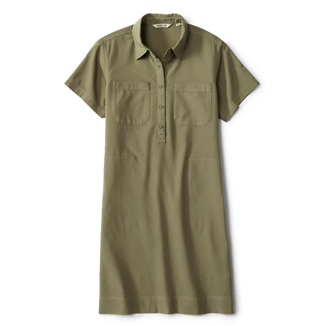 orvis Classic Short-Sleeve Camp Shirt Dress MOSS