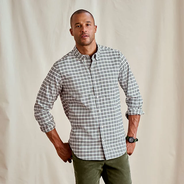 orvis Comfort Zone Long-Sleeve Shirt SNOW/TARRAGON