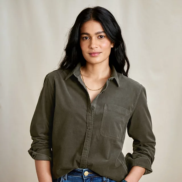 Orvis Corduroy Button-Down Long-Sleeve Shirt IVY