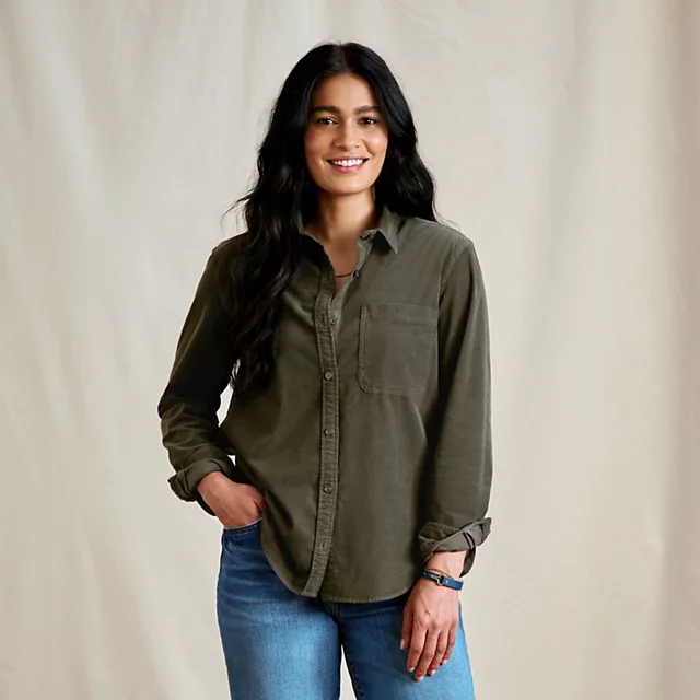 orvis Corduroy Button-Down Long-Sleeve Shirt IVY