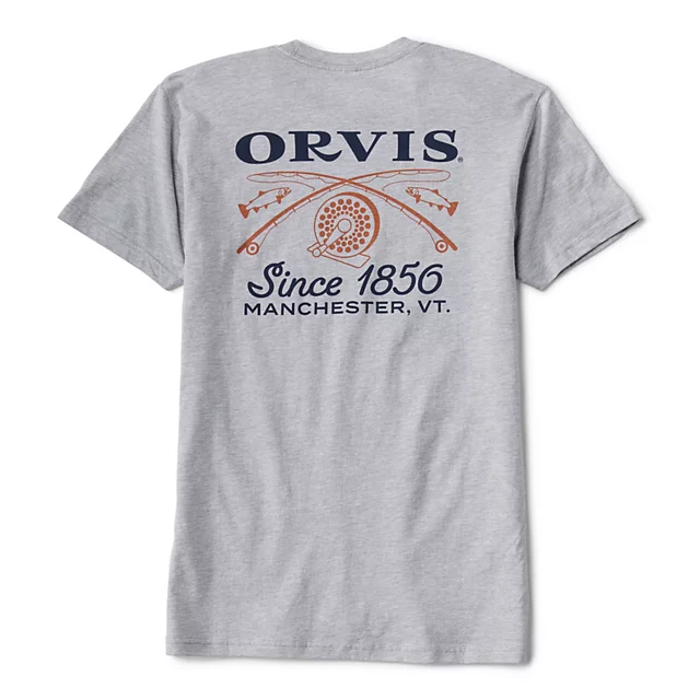 orvis Crossed Rods T-Shirt LIGHT GREY HEATHER