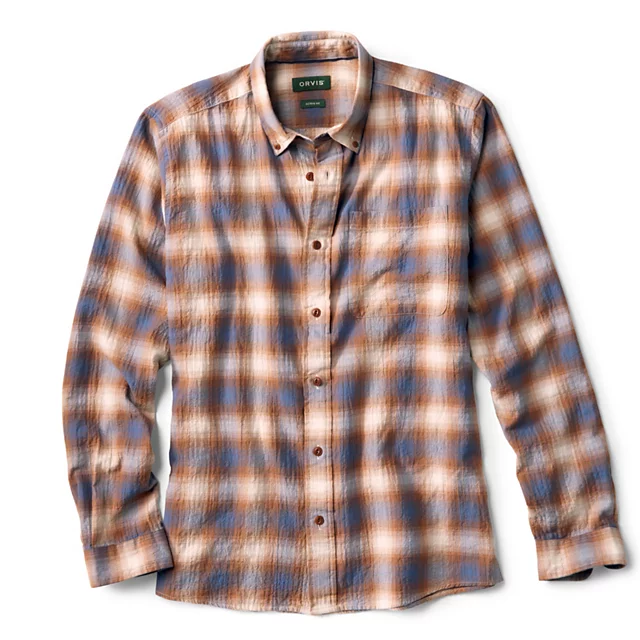 orvis Crushed Herringbone Shirt TRUE NAVY