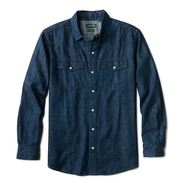 orvis Denim Long-Sleeve Western Shirt DARK INDIGO