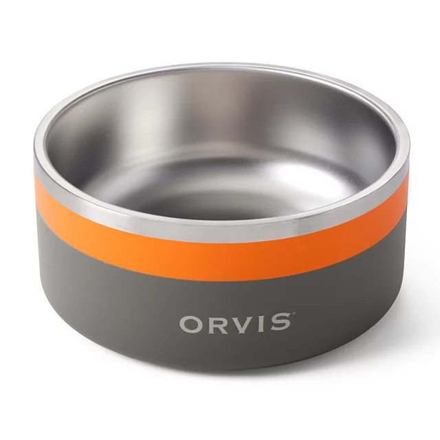 orvis Orvis Double-Walled Stainless Steel Dog Bowl ORANGE