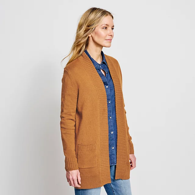 Orvis Evergreen Long Open Cardigan DARK VICUNA