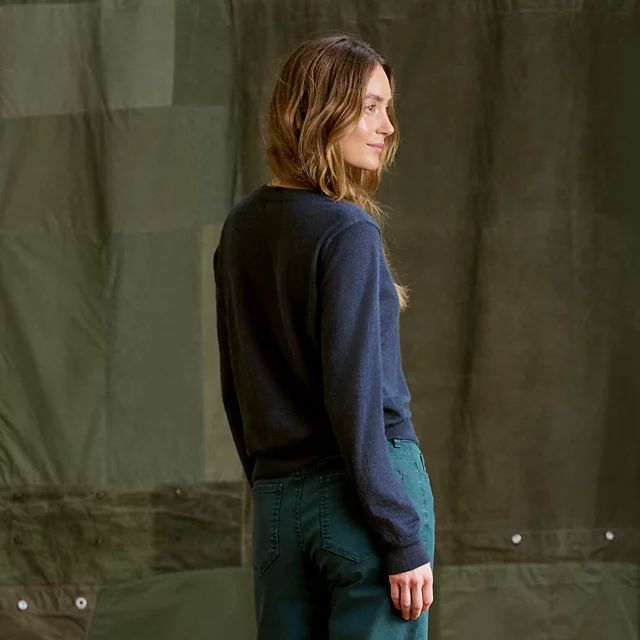 Orvis Featherweight Cashmere Cardigan TRUE NAVY