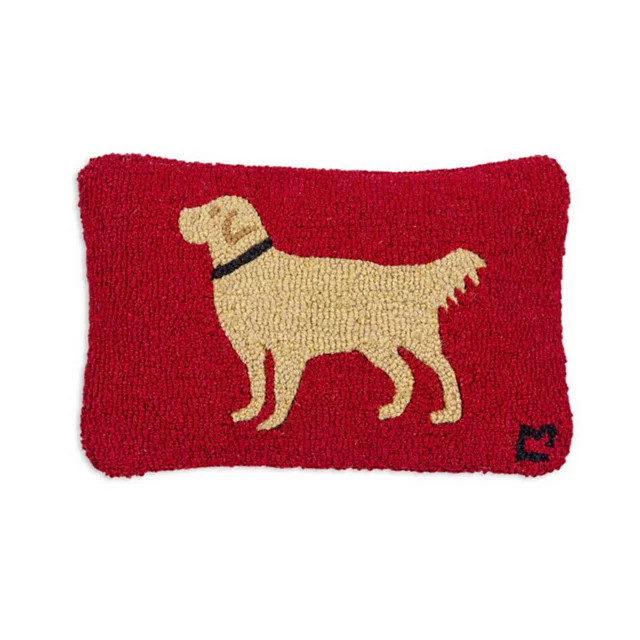 orvis Golden Retriever Hand-Hooked Pillow 12" x 18"