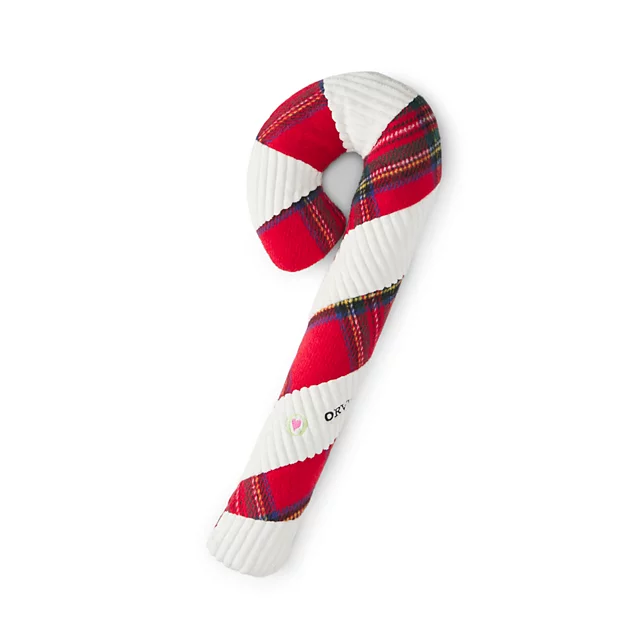 orvis Jumbo Plaid Candy Cane Dog Toy TARTAN