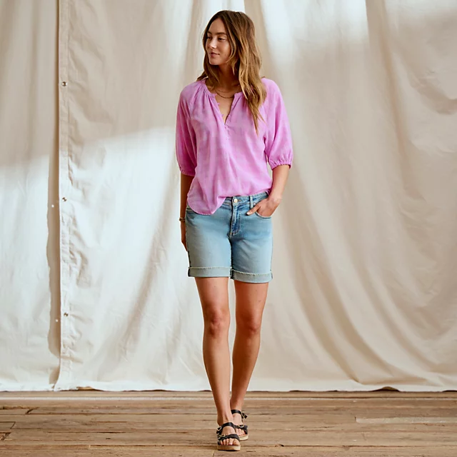 Orvis Lightweight Blouson-Sleeve Shirt LILAC PLAID