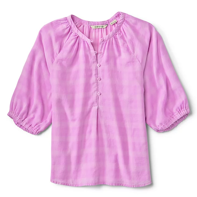 Orvis Lightweight Blouson-Sleeve Shirt LILAC PLAID