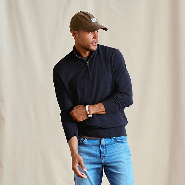 Orvis Lightweight Merino 1/4-Zip DARK NAVY HEATHER