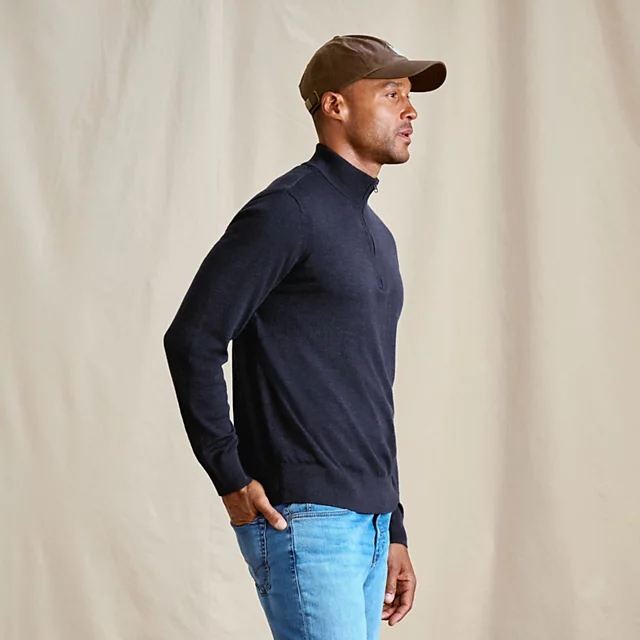Orvis Lightweight Merino 1/4-Zip DARK NAVY HEATHER