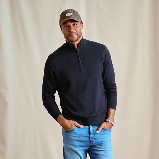 orvis Lightweight Merino 1/4-Zip DARK NAVY HEATHER