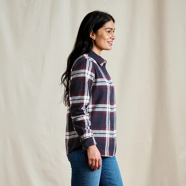 Orvis Lodge Flannel Shirt NAVY RAISIN PLAID