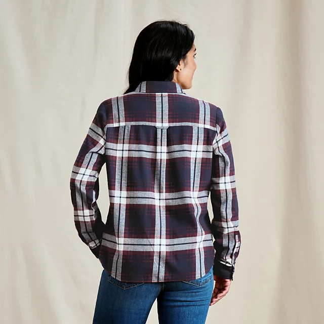 Orvis Lodge Flannel Shirt NAVY RAISIN PLAID