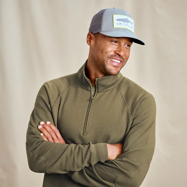 Orvis Men’s Campfire 1/4-Zip Sweatshirt TARRAGON