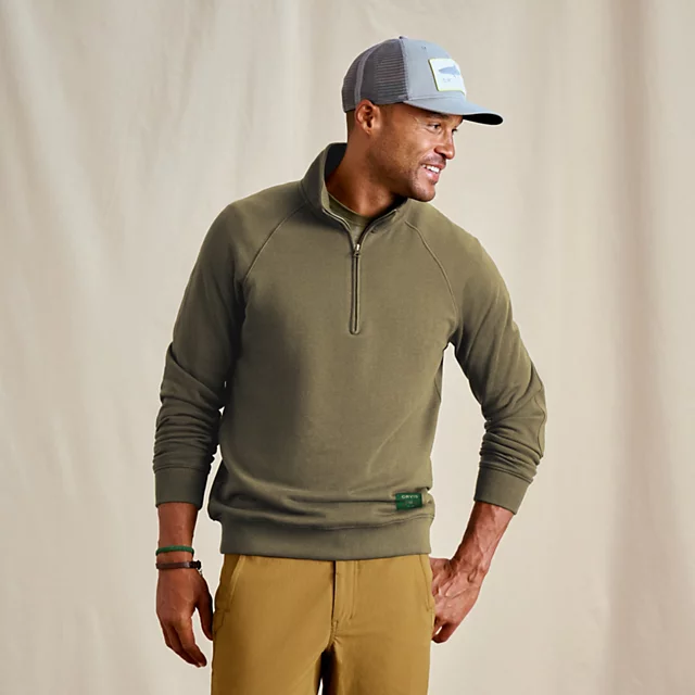 orvis Men’s Campfire 1/4-Zip Sweatshirt TARRAGON