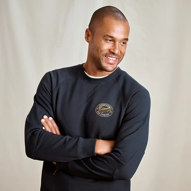 Orvis Men’s Campfire Crewneck Sweatshirt DARK NAVY